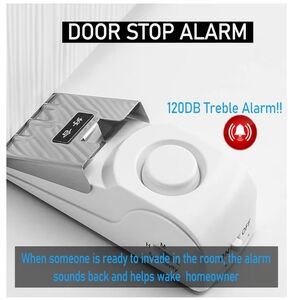 Door Stop Alarm - White Doorstop Security Alarm NEW GREAT SECURITY SYSTEM